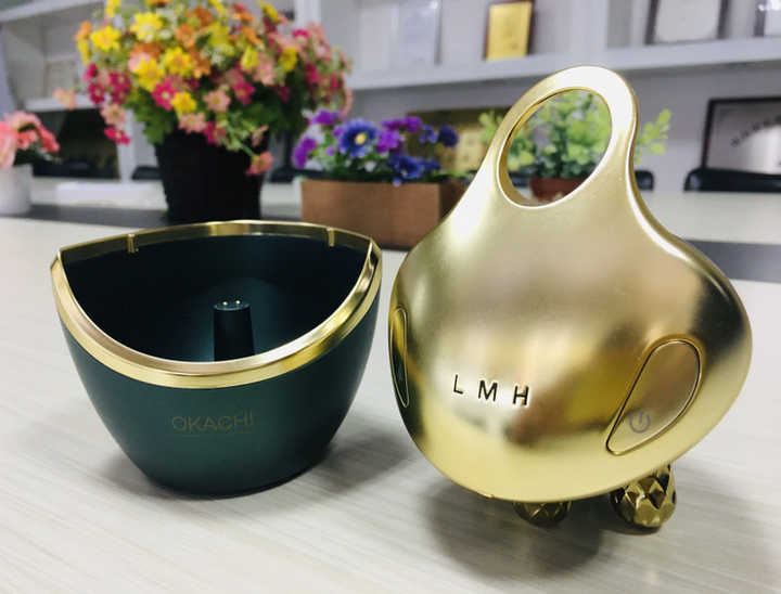 Массажер для лица OKACHI GLIYA 5в1 RF+EMS терапия для лифтинга и подтяжки кожи Golden Green - изображение 3