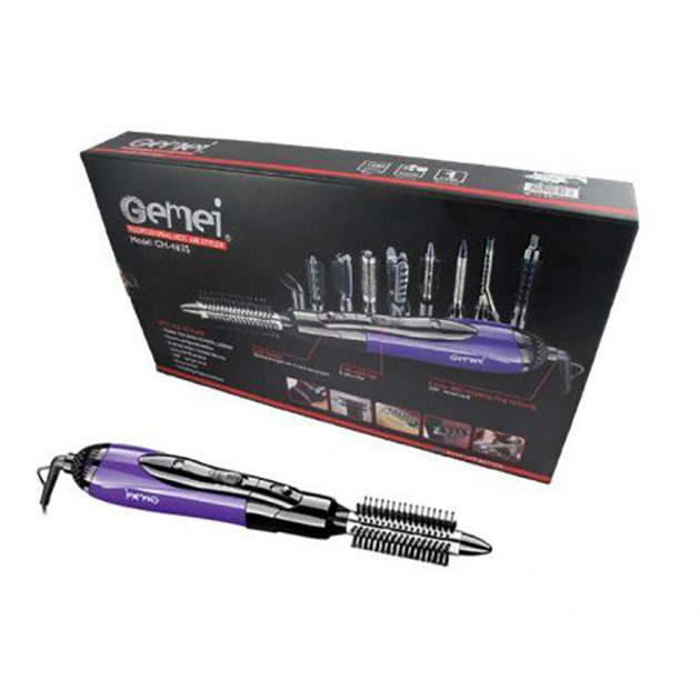 Фен GEMEI GM-4835. Щетка мультистайлер 10 в 1. Фиолетовый с черным (93778715) - изображение 3