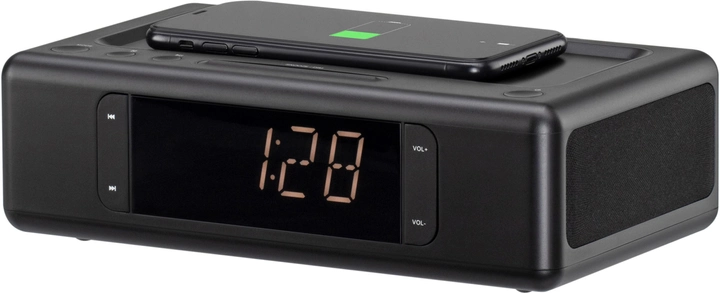 Акція на Настільний годинник-будильник 2E SmartClock з бездротовою зарядкою (2E-AS01QIBK) від Rozetka