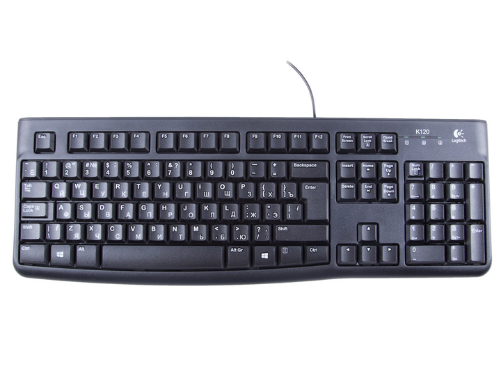 Клавиатура проводная Logitech K120 (920-002522) USB RUS OEM Black ...