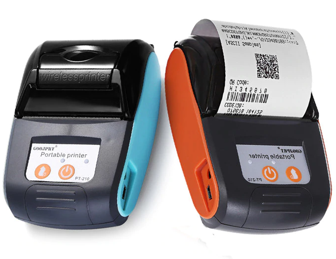 Портативный Bluetooth термопринтер для смартфона Goojprt PT-120, POS-принтер чеков Оранжевый - изображение 4