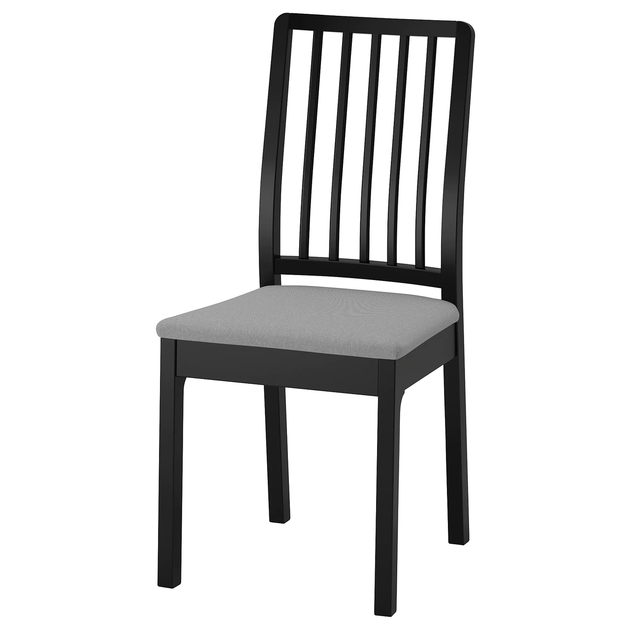 Кухонний стілець EKEDALEN IKEA 004.343.95 чорний/сірий - Фото 1 Кухонний стілець EKEDALEN IKEA 004.343.95 чорний/сірий - зображення 1