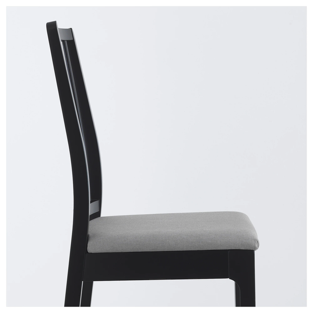Кухонний стілець EKEDALEN IKEA 004.343.95 чорний/сірий - Фото 4 Кухонний стілець EKEDALEN IKEA 004.343.95 чорний/сірий - зображення 4