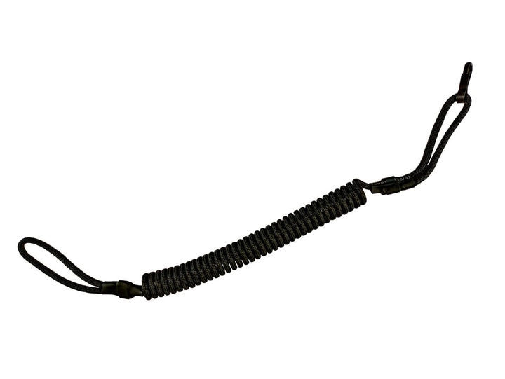 Шнур страхувальний витий коротка Петля-Карабін Паракорд Чорний 984 - зображення 1