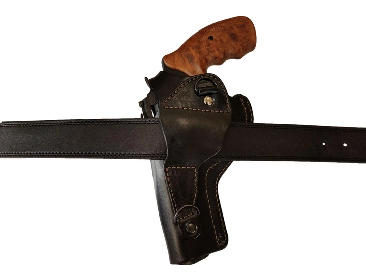 Кобура для Револьвер 4 оперативна формована зі скобою Beneks Шкіра Чорна 24351 - зображення 6
