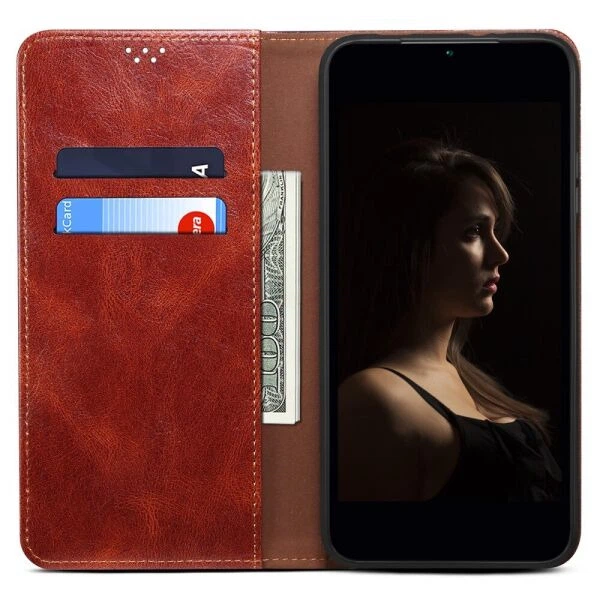 Чехол-книжка с кармашками UniCase Leather Wallet для OPPO Reno 7 5G Chinese - Brown - изображение 6
