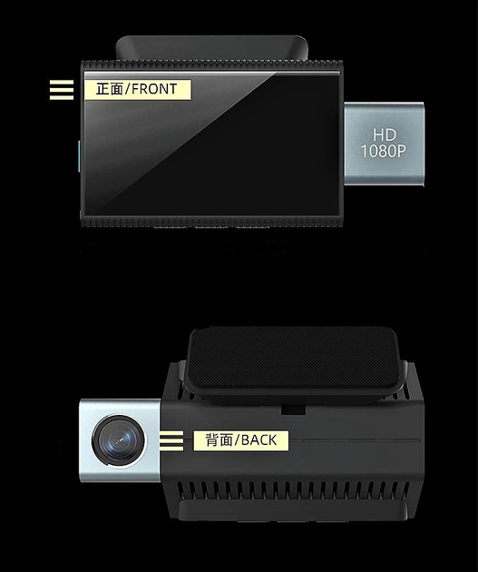 Відеореєстратор 3" 4G Sim GPS WIFI Android Bluetooth Hand Free Full HD DVR K11 Plus з камерою заднього виду - изображение 6