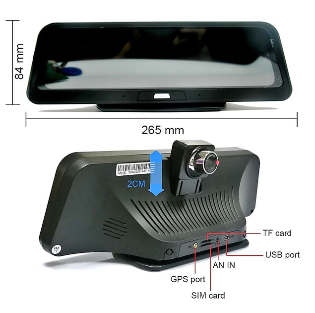 Видеорегистратор на торпеду 10" 4G Sim GPS Android Bluetooth FM передатчик Full HD GF E98 Plus / 4Ядра / 32Gb / 2Gb Ram / с камерой заднего вида - зображення 9