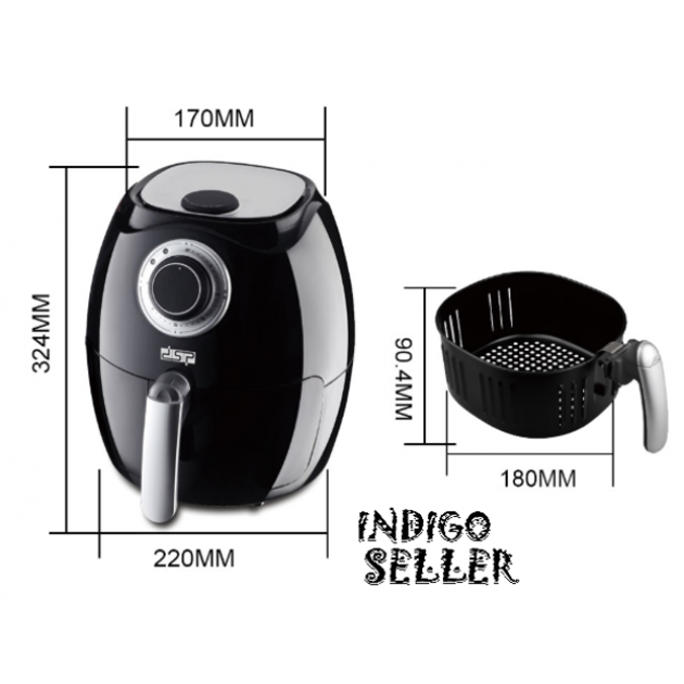 Мультипечь DSP Air Health Fryer KB2020 аэрофритюрница біла - зображення 6