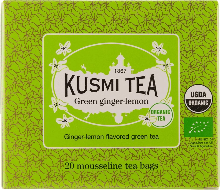 Акція на Чай зелений Kusmi Tea Green Ginger-Lemon органічний 20 пакетиків х 2 г від Rozetka