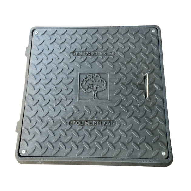 Люк Импекс-груп А 15 1,5 т пластиковый квадратный с замком чёрный ...