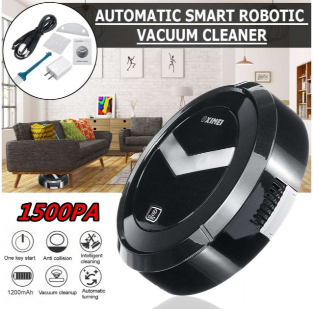 Робот-пилосос Ximei акумуляторний ультратонкий USB 23х6,2см Чорний (Smart-14) - зображення 5