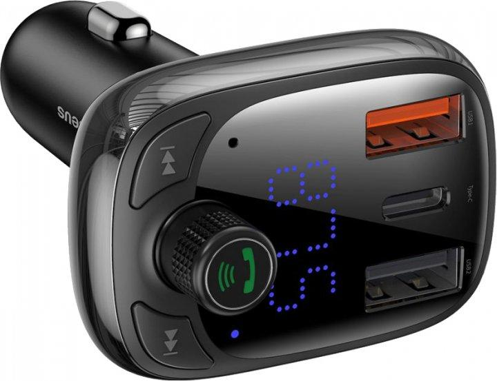 FM-трансмітер Baseus T Typed S-13 Bluetooth MP3 Charger Black (CCTM-B01) [60615] - зображення 2