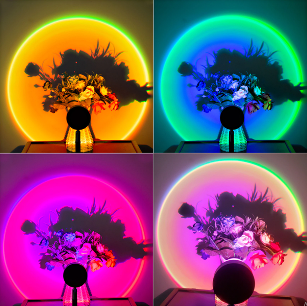 Проєкційна лампа Sunset Lamp RGB з пультом - Фото 6 Проєкційна лампа Sunset Lamp RGB з пультом - зображення 6