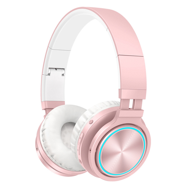 Бездротові Bluetooth навушники Picun B12 з функцією плеєра та RGB підсвічуванням Pink - Фото 1 Бездротові Bluetooth навушники Picun B12 з функцією плеєра та RGB підсвічуванням Pink - зображення 1