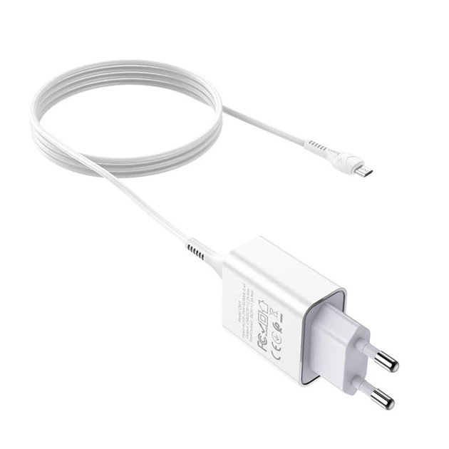 Сетевое зарядное устройство Hoco C81A USB 2.1A Micro белое - Фото 4 Сетевое зарядное устройство Hoco C81A USB 2.1A Micro белое - изображение 4