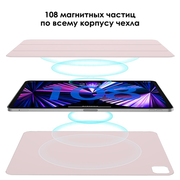 Чехол Fruct Magnetic для iPad Pro 11 (2020-2022) Магнитный С подставкой Розовый - изображение 5