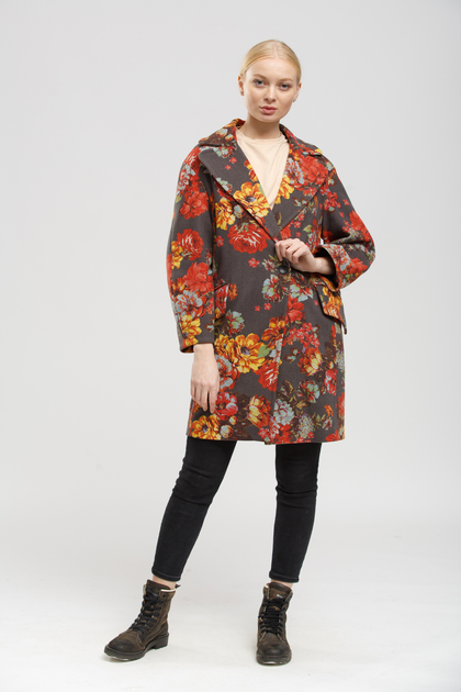 Пальто Karen Millen 38 Разноцветный (в цветы) (20-00865) 