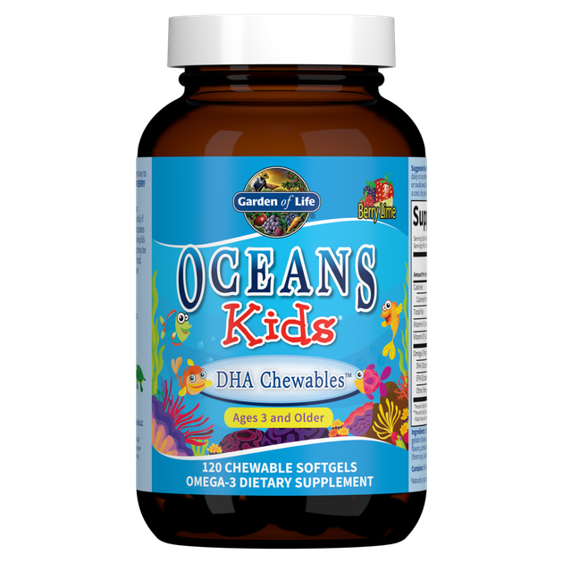 Риб'ячий жир для дітей Oceans Kids DHA Chewable Garden of Life ягоди лайм 120 жувальнихтаблеток (GOL048) - Фото 2 Риб'ячий жир для дітей Oceans Kids DHA Chewable Garden of Life ягоди лайм 120 жувальнихтаблеток (GOL048) - зображення 2