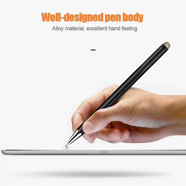 Стілус універсальний Goojodoq 2 в 1 Capacitive Fiber Mini Metal Grey - зображення 5