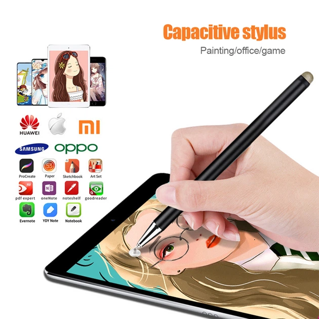 Стілус універсальний Goojodoq 2 в 1 Capacitive Fiber Mini Metal Grey - зображення 7