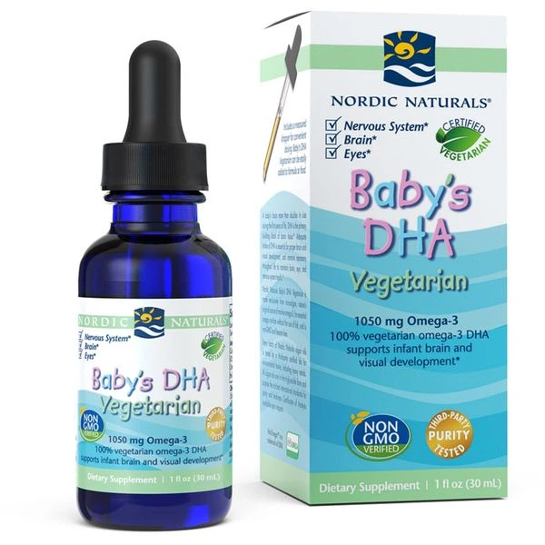 Рідкий риб'ячий жир для дітей Baby's DHA Vegetarian Nordic Naturals 30 мл (NN026) - зображення 3