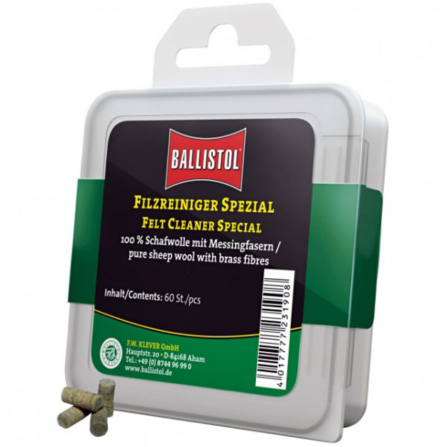 Патч для чищення Ballistol повстяний спеціальний калібр 9 мм 60шт / уп (23219) - зображення 1