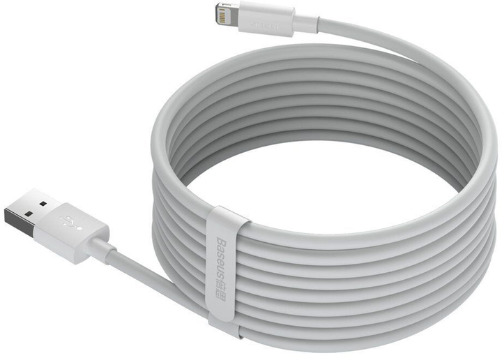 Кабель Baseus Simple Wisdom Data Cable Kit USB to iP 2.4 A (2pcs/set) 1.5 m White (TZCALZJ-02) - зображення 3