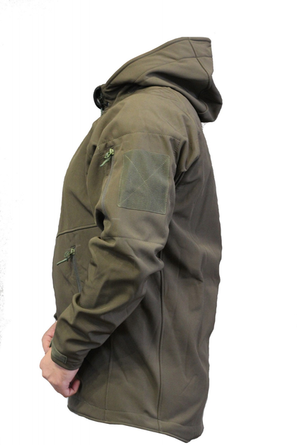 Тактическая куртка Tactic с капюшоном софтшелл Оливковый размер XXL (5000HO-XXL) - изображение 2