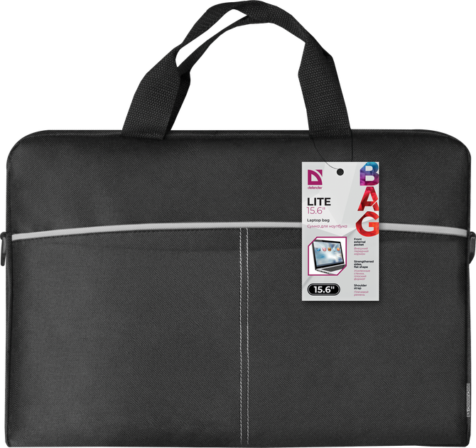 Сумка для ноутбука Defender Lite 15.6" Black/Grey (4714033260862) - изображение 8
