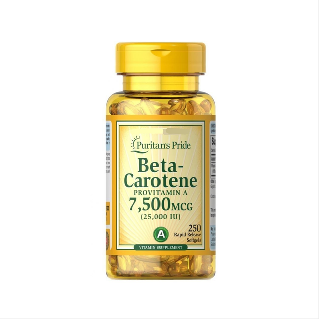 Спец витамины Puritans Pride Beta Carotene 25000 Iu 100 Softgels фото