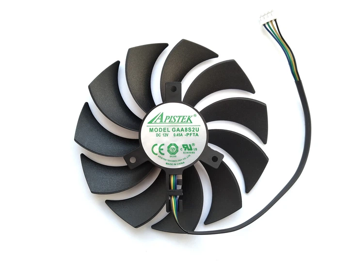 Вентилятор кулер для відеокарти Zotac RTX 3060 3070 Twin Edge AMP Holo 100 мм Apistek GAA8S2U (CF1010U12S)(№342) - зображення 3