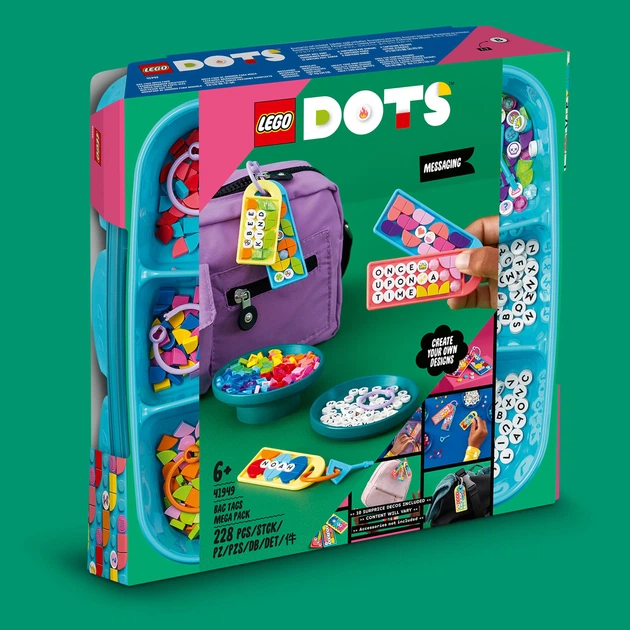 Zestaw klocków LEGO DOTS Duży zestaw zawieszek do toreb: napisy 228 elementów (41949) - obraz 4