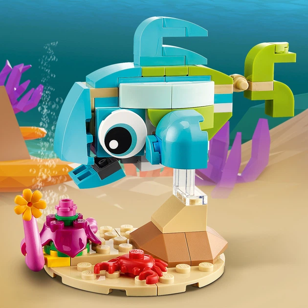 Zestaw klocków LEGO Creator Delfin i żółw 137 elementów (31128) - obraz 7