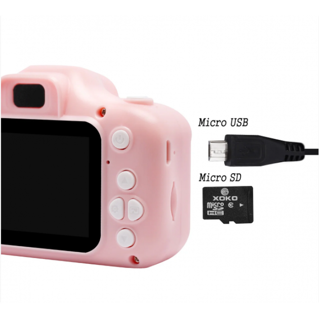 Детский цифровой фотоаппарат Kids Camera GM14 Видеокамера Розовый - изображение 4