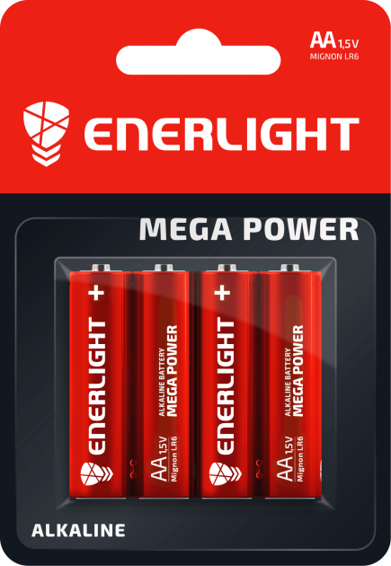 Батарейки ENERLIGHT MEGA Power AA/LR6 (4шт) - Фото 1 Батарейки ENERLIGHT MEGA Power AA/LR6 (4шт) - изображение 1