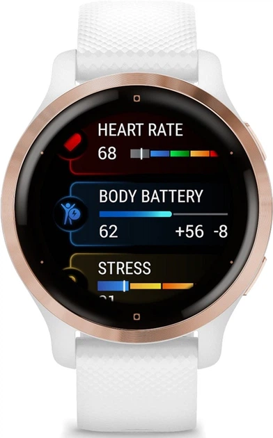 Спортивний годинник Garmin Venu 2S Rose Gold Bezel with White Case and Silicone Band (010-02429-13) - зображення 9