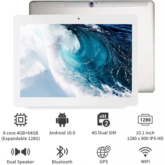Планшет FGZ X10 10,1"IPS OctaCore Android 10 4/64Gb 6000mAh Black 4G LTE Silver - изображение 2