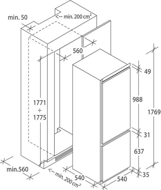 Lodówka do zabudowy CANDY CBL 3518 EVW - obraz 14