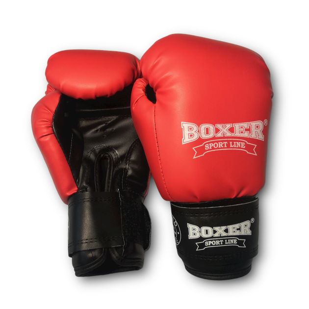 Боксерские перчатки BOXER 10 оz кожа Элит красные - изображение 2