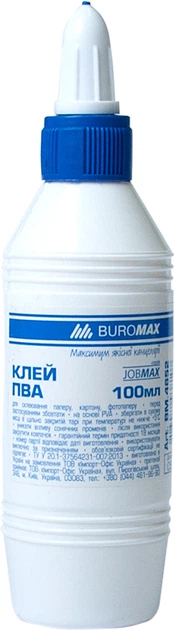 Упаковка клея Buromax Jobmax ПВА 100 мл х 96 шт (BM.4852) (4823078938107) - изображение 2