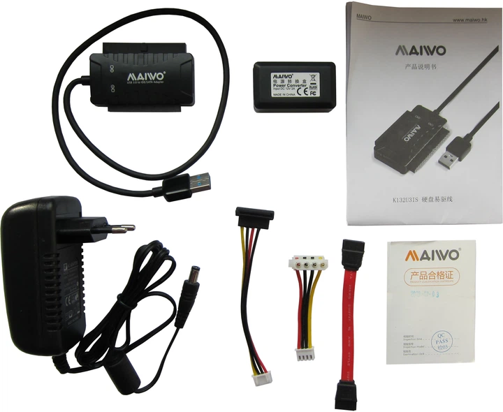 Адаптер Maiwo USB 3.0 - IDE/SATA 2.5''/3.5'' HDD/SSD 5.25'' CD-ROM с блоком питания (K132U3IS) - изображение 6