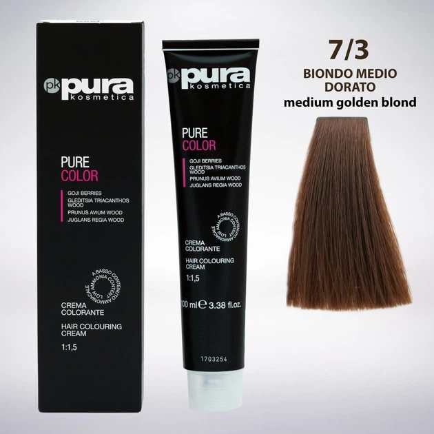 Крем-краска для волос Pura Kosmetica 7/3 medium golden blond 100 мл (8021694061902) - изображение 2