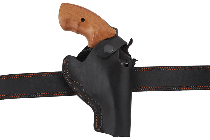 Кобура Револьвер 3 поясная не формованная кожа чёрная MS - изображение 2