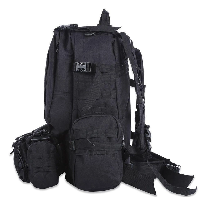 Рюкзак тактический с подсумками B08 черный, 55 л MHz. 59149 - изображение 2