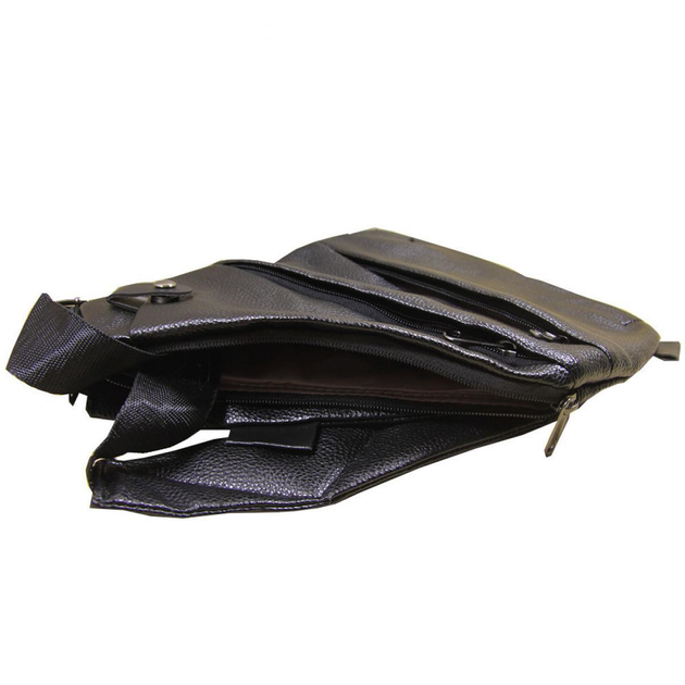 Сумка-кобура через плечо вместительная и тонкая CrossBody 4634 стильная и практичная мужская сумка, черная - изображение 2