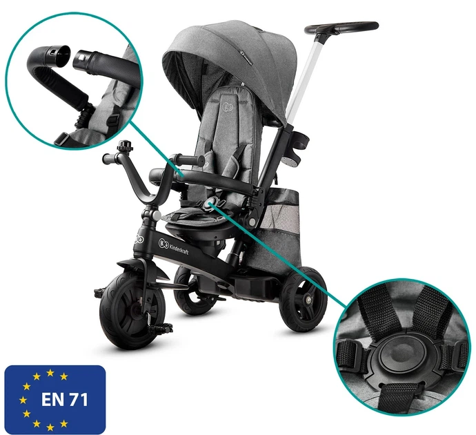 Rower trójkołowy Kinderkraft Easytwist Platinum Grey (KKRETWIGRY0000) (176375) - Zdjęcie 10 Rower trójkołowy Kinderkraft Easytwist Platinum Grey (KKRETWIGRY0000) (176375) - obraz 10