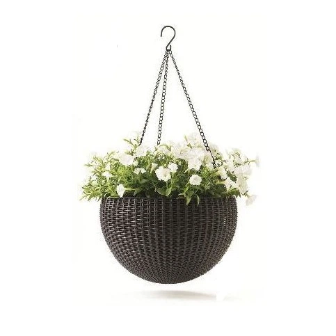 Горщик для рослин Keter Rattan hanging sphere (7290106924567) - Фото 1 Горщик для рослин Keter Rattan hanging sphere (7290106924567) - зображення 1