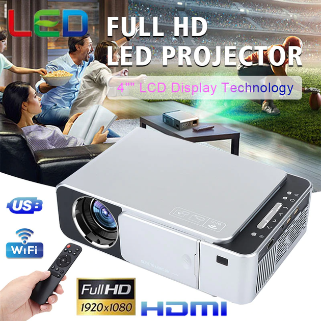 Проектор домашній c WiFi Led Projector T5 міні портативний ...