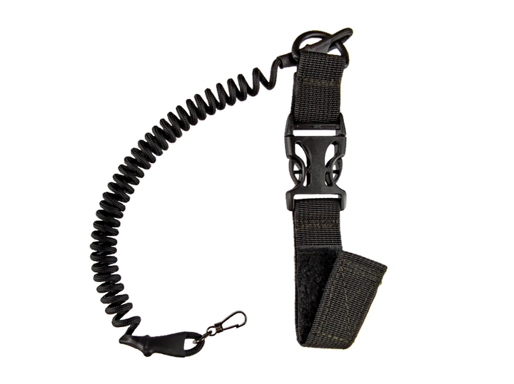 Страховочный шнур тренчик эконом с фастексом быстросъемный паракорд чёрный 994 MS - изображение 1